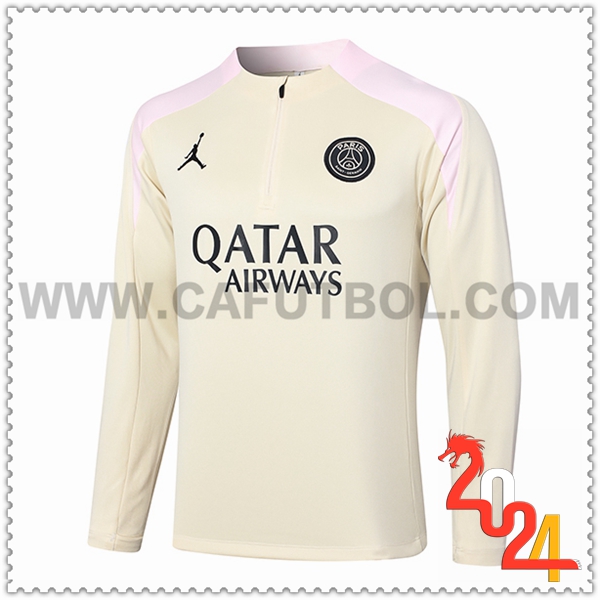 Sudadera Entrenamiento PSG Beige/Rosa 2024 2025