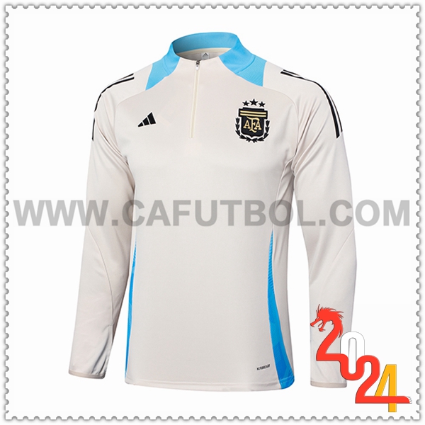 Sudadera Entrenamiento Argentina Beige/Azul 2024 2025