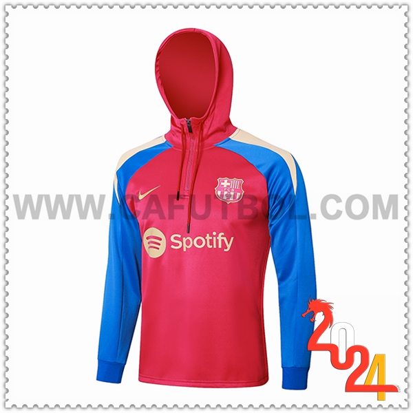 Chaqueta Con Capucha FC Barcelona Rojo/Azul 2024 2025