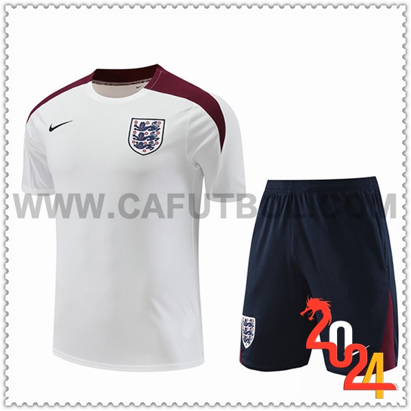 Camiseta Entrenamiento Inglaterra Blanco/Rojo 2024 2025