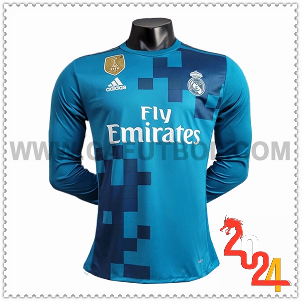 Segunda Camiseta Retro Real Madrid Mangas largas 2017/2018