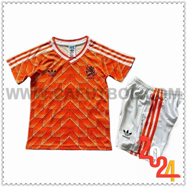 Primera Camiseta Retro Paises Bajos Ninos 1988