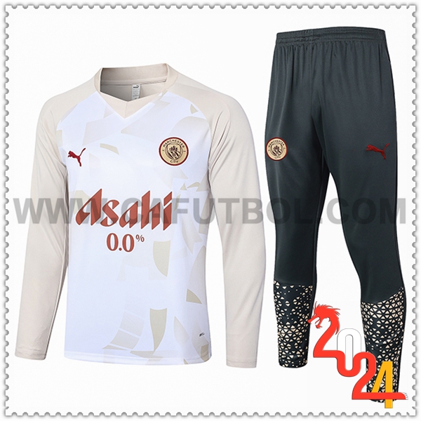 Chandal Futbol Manchester City Blanco/Amarillo 2024 2025