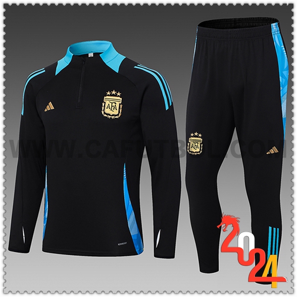 Chandal Futbol Argentina Ninos Negro/Azul 2024 2025