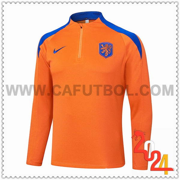 Sudadera Entrenamiento Países Bajos Naranja/Azul 2024 2025