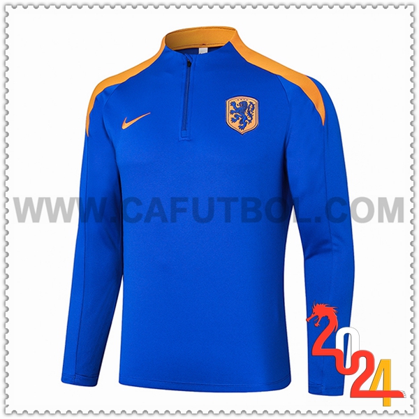 Sudadera Entrenamiento Países Bajos Azul/Naranja 2024 2025