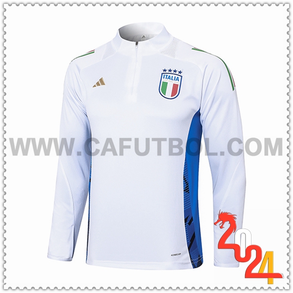 Sudadera Entrenamiento Italia Blanco/Azul 2024 2025 -03