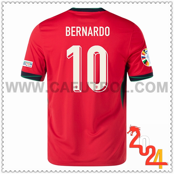 Primera Camiseta Futbol Portugal BERNARDO #10 Eurocopa 2024