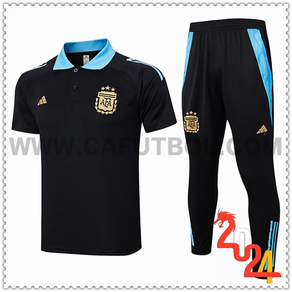 Camiseta Polo Argentina Negro/Azul 2024 2025