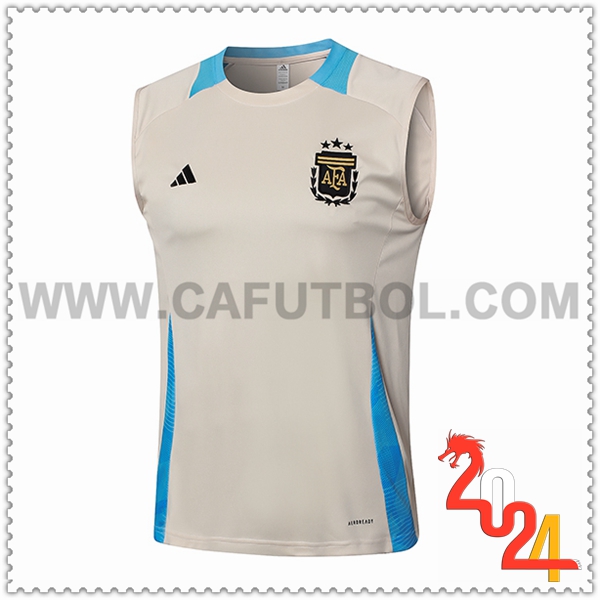 Chalecos de Futbol Argentina Beige/Azul 2024 2025