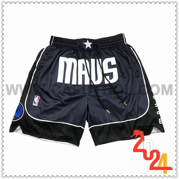 Cortos NBA Dallas Mavericks 2024 2025 Negro/Blanco -02