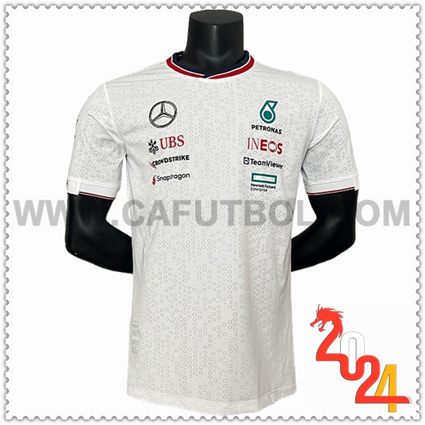 Camiseta de manga corta F1 Mercedes Benz Team Blanco/Gris 2024