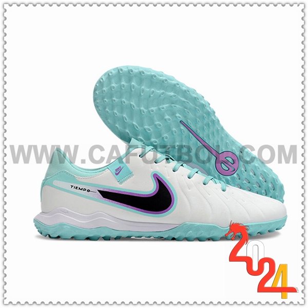Nike Zapatos Futbol Tiempo Legend X Academy TF Blanco/Negro/Azul