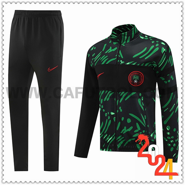 Chandal Chaquetas Futbol Nigeria Negro/Verde 2024 2025