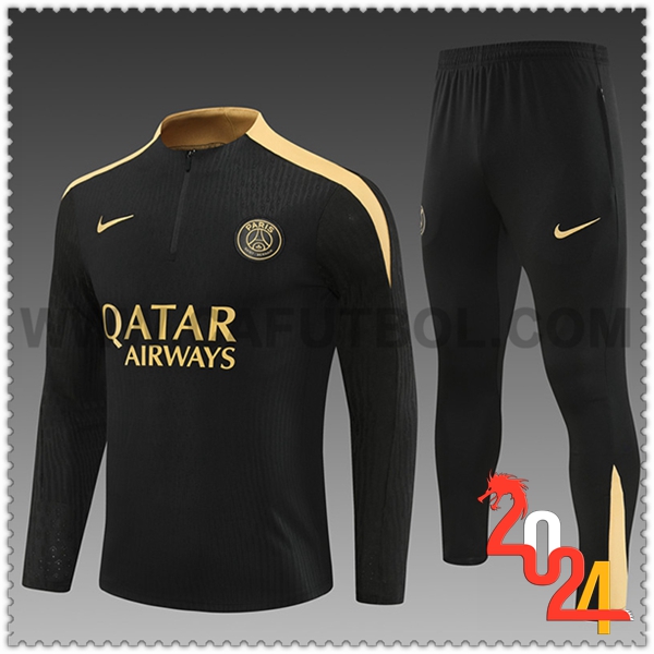 Chandal Futbol PSG Ninos Negro/Amarillo 2024 2025