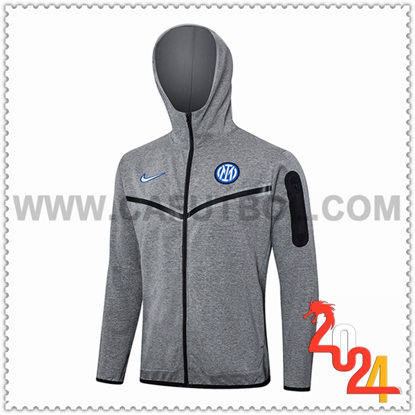 Chaqueta Con Capucha Inter Milan Gris 2024 2025