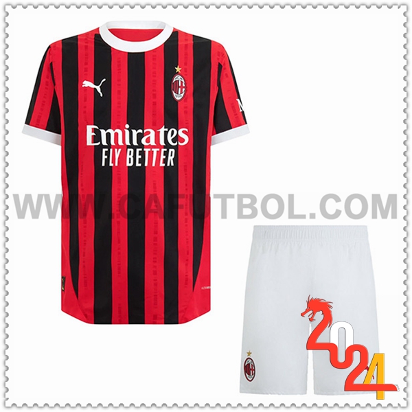 Primera Nuevo Equipacion del AC Milan Ninos 2024 2025