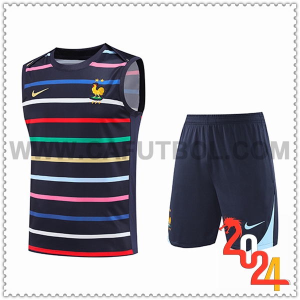 Camiseta Entrenamiento sin mangas Francia Negro 2024 2025