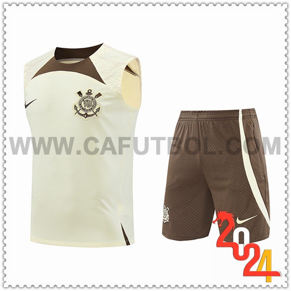 Camiseta Entrenamiento sin mangas Corinthians Beige/Marrón 2024 2025