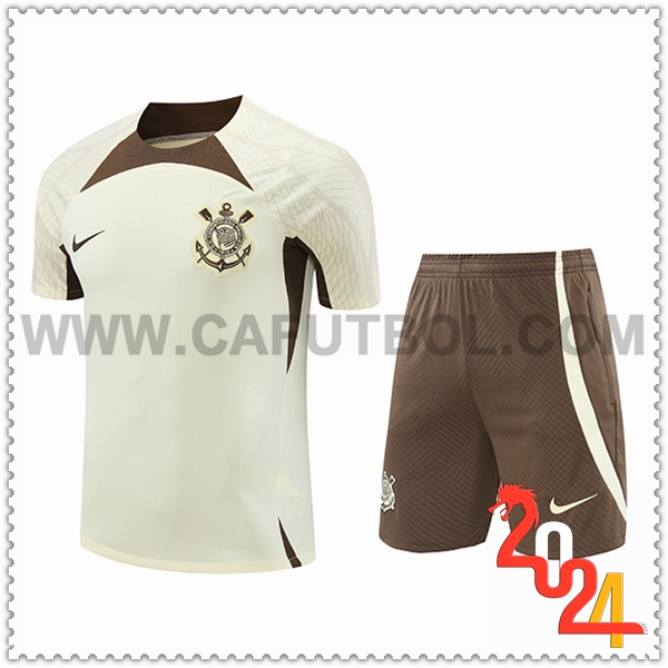 Camiseta Entrenamiento Corinthians Beige/Marrón 2024 2025