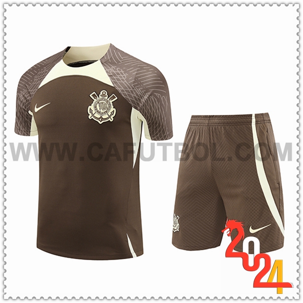 Camiseta Entrenamiento Corinthians Marrón/Beige 2024 2025