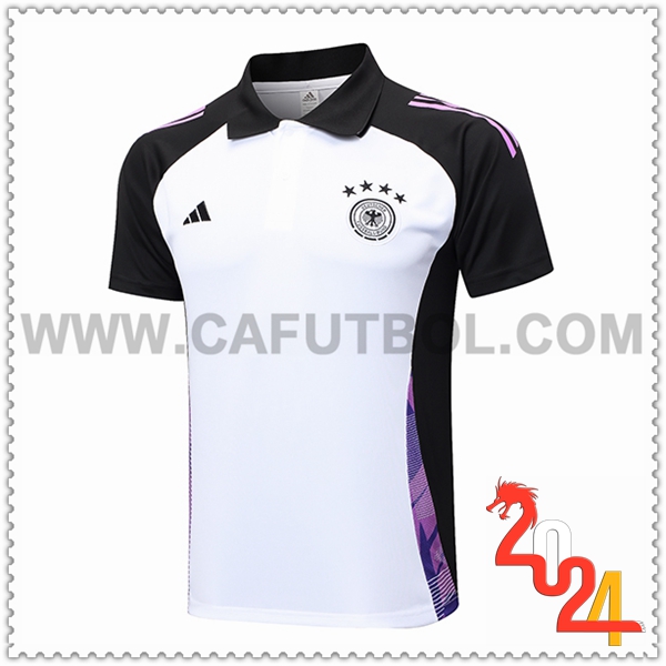 Camiseta Polo Alemania Blanco/Negro/Violeta 2024 2025