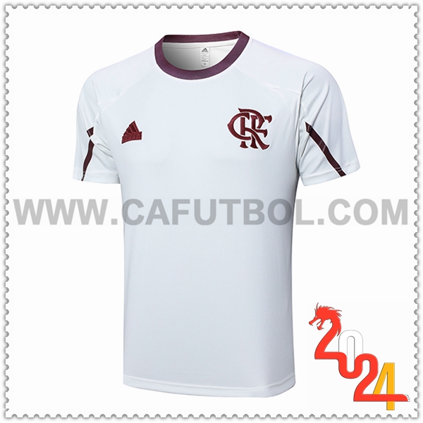 Camiseta Entrenamiento Flamengo Blanco/Rojo 2024 2025