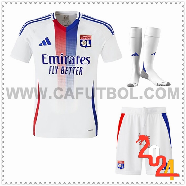 Primera Equipacion del Lyon OL (Pantalones + Chaussettes) 2024 2025