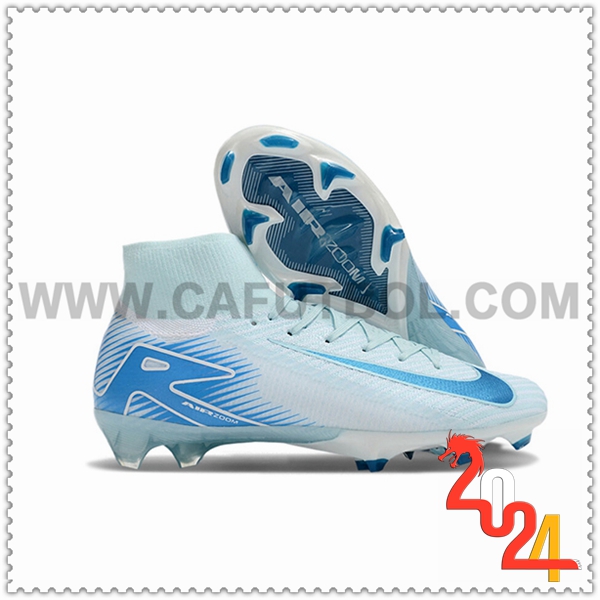 Nike Botas De Fútbol Air Zoom Mercurial Superfly IIX Elite FG Blanco/Azul -02
