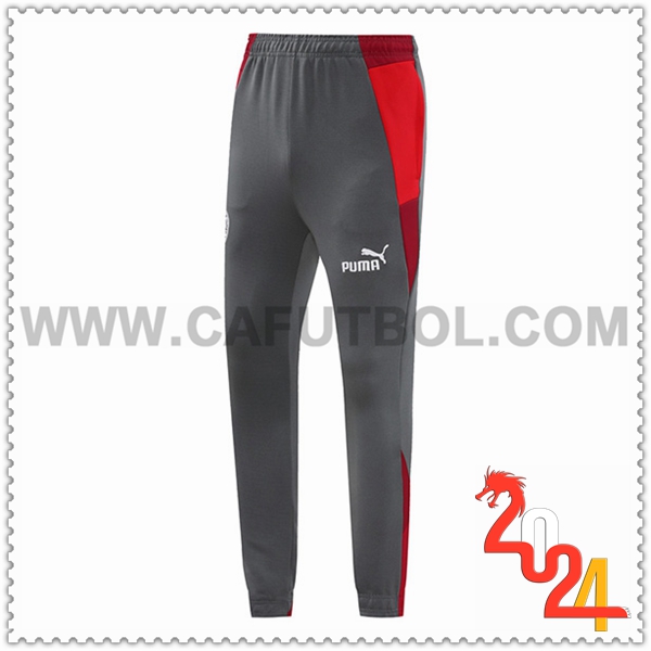 Pantalon Entrenamiento AC Milan Gris/Rojo 2024 2025