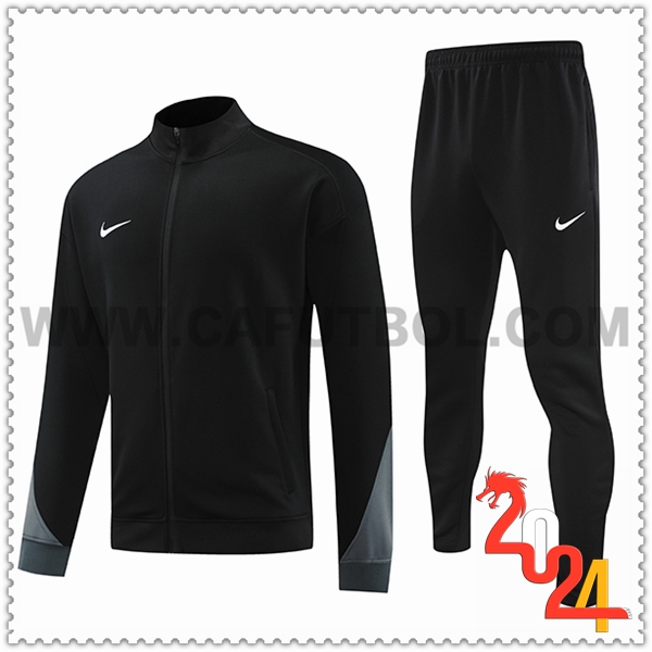 Chandal Futbol Chaquetas Nike Negro/Gris 2024 2025