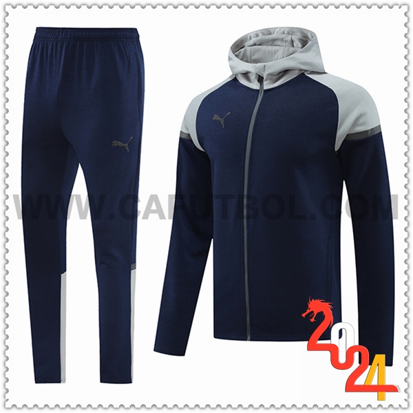 Chaqueta Con Capucha Chandal Rompevientos PUMA azul real 2024 2025