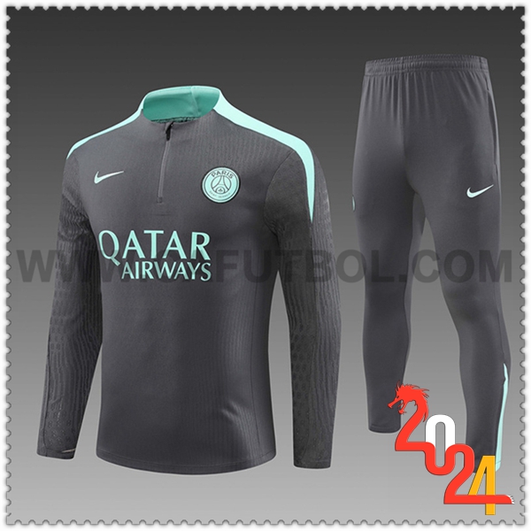 Chandal Futbol PSG Ninos Gris/Verde 2024 2025