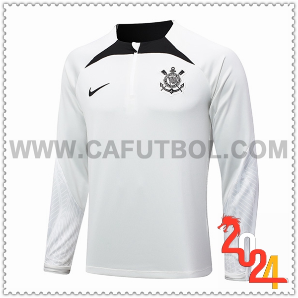 Sudadera Entrenamiento Corinthians Blanco/Negro 2024 2025