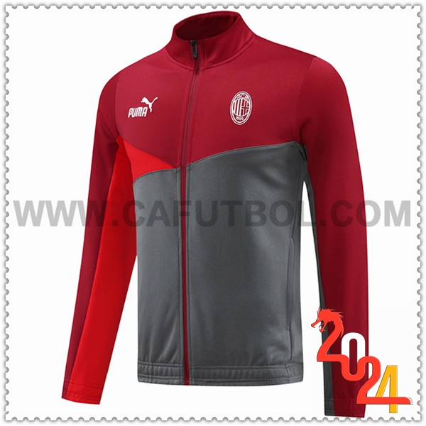 Chaquetas Futbol AC Milan Rojo/Gris 2024 2025