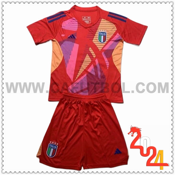 Equipacion del Portero Italia Ninos Rojo 2024 2025