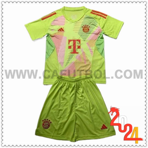 Equipacion del Portero Bayern Munich Ninos Verde 2024 2025