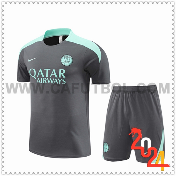 Camiseta Entrenamiento PSG Gris/Verde 2024 2025