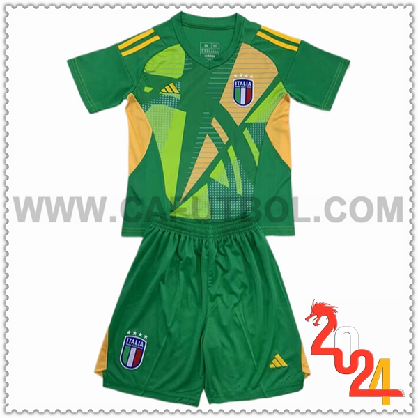 Equipacion del Portero Italia Ninos Verde Eurocopa 2024