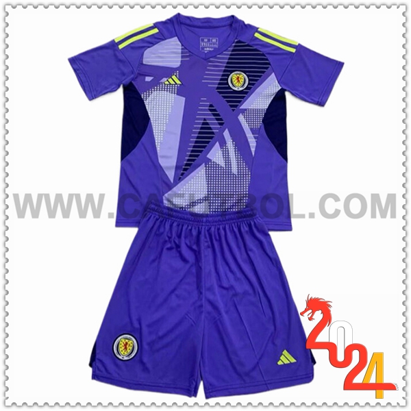Equipacion del Portero Escocia Ninos Púrpura Eurocopa 2024