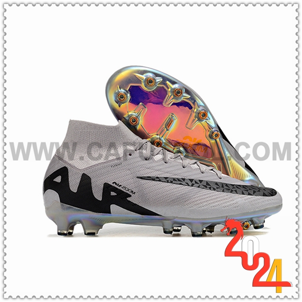 Nike Botas De Fútbol Air Zoom Mercurial Superfly IX Elite AG Gris/Negro