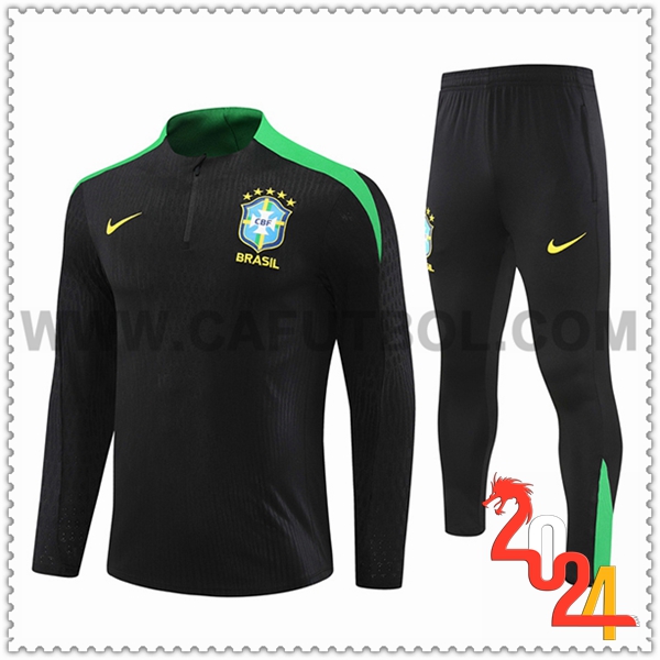 Chandal Futbol Brasil Negro/Verde 2024 2025