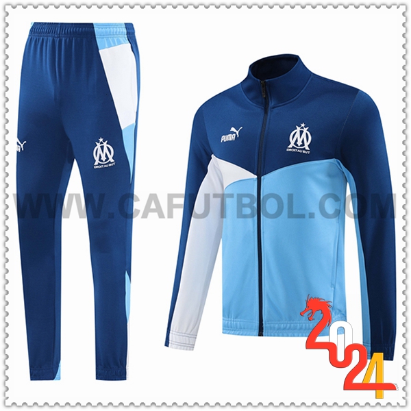Chandal Futbol Chaquetas Marsella Azul/Blanco 2024 2025