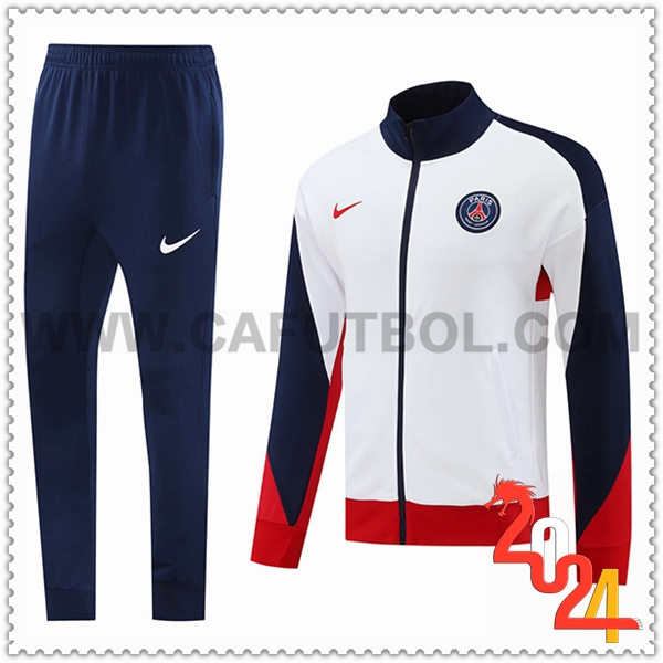 Chandal Futbol Chaquetas PSG Blanco/Azul/Rojo 2024 2025 -02
