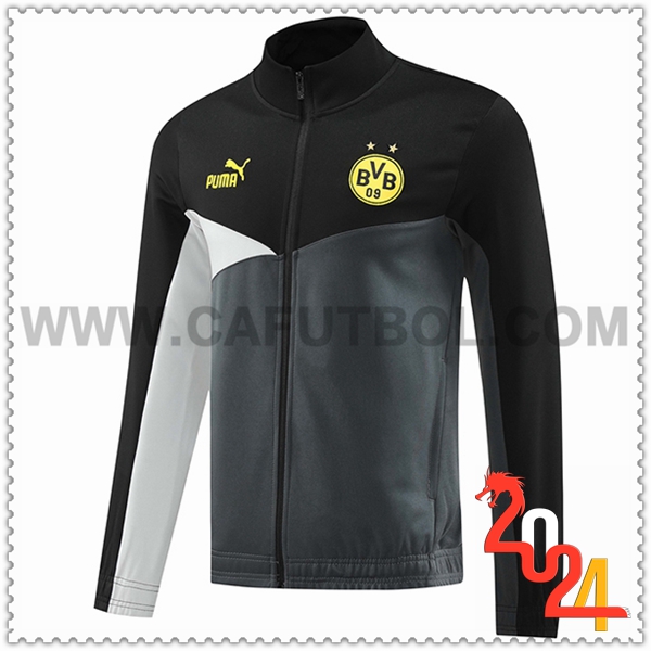 Chaquetas Futbol Dortmund Negro/Gris/Blanco/Amarillo 2024 2025