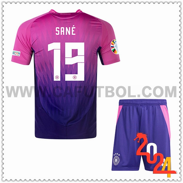 Segunda Camiseta Futbol Alemania SANE #19 Ninos Eurocopa 2024