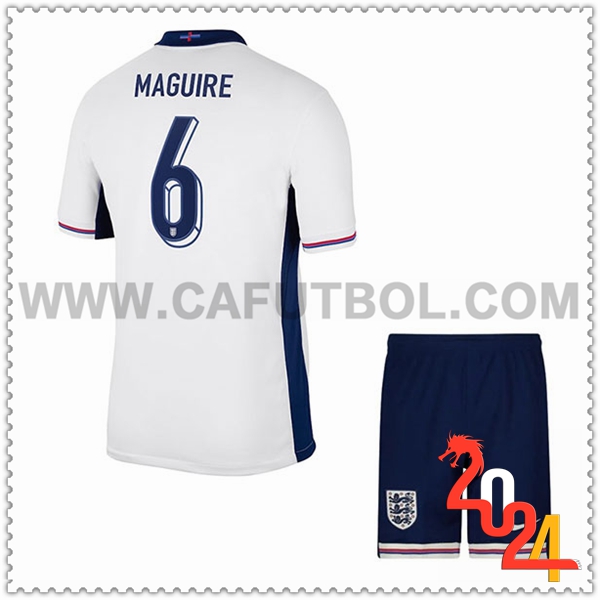 Primera Camiseta Equipo Inglaterra MAGUIRE #6 Ninos 2024 2025