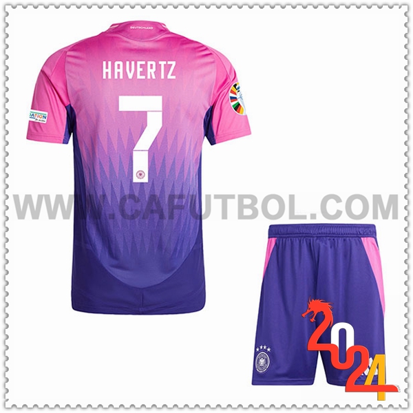 Segunda Camiseta Equipo Alemania HAVERTZ #7 Ninos Verde 2024 2025