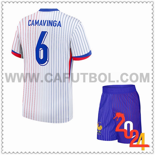 Segunda Camiseta Equipo Francia CAMAVINGA #6 Ninos 2024 2025