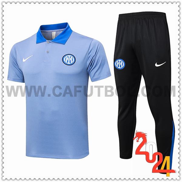 Camiseta Polo Inter Milan Azul/Gris 2024 2025